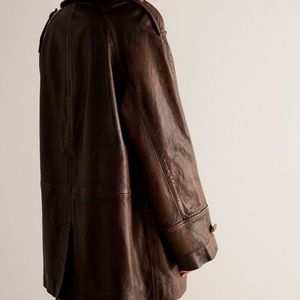 COPY - We the free top notch, leather pea coat. (NWOT)